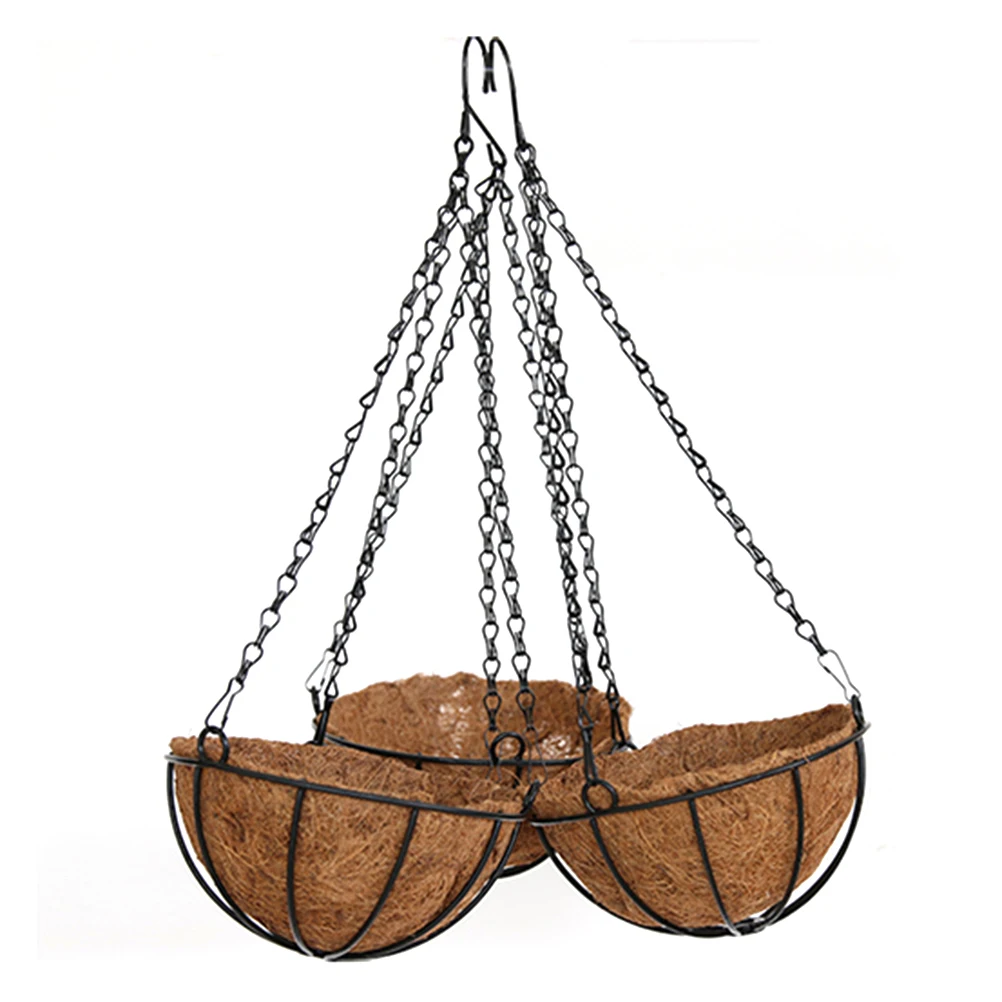 

Hanging Flowerpot 14 Inch Coconut Fiber Steel Wire Planter Balcony Decorative Basket Plant Holder Garden Accessories