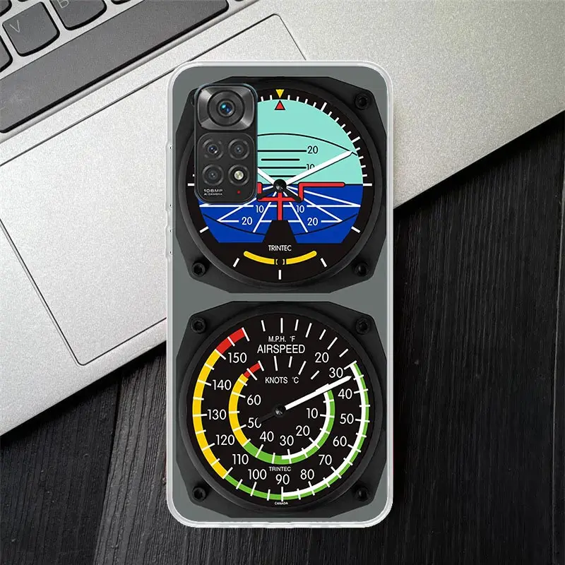 Aviation Aeroplane Helicopter Cockpit Instrument Phone Case For Xiaomi Redmi Note 13 12 12S 11 11S 10 10S 11E Pro Plus 11T 9 9S 