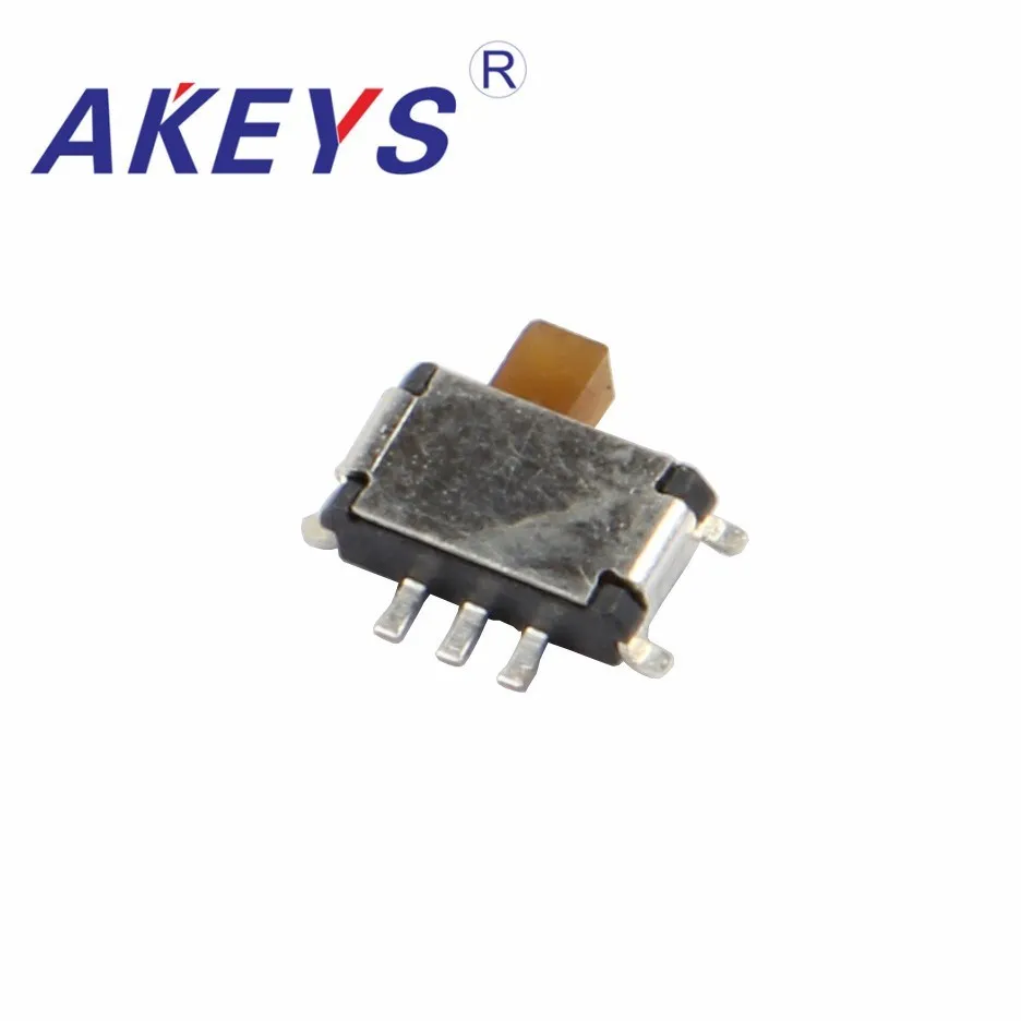 100pcs MSKT-12C00 MINI slide switch 1P2T SPDT 7 pin SMD SMT mini toggle switches yellow white
