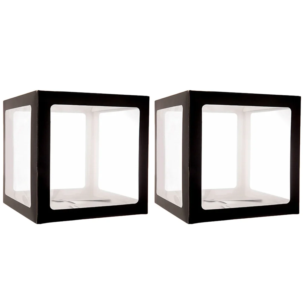

2Pcs Balloon Box Transparent Cube Party Decor Birthday Wedding Ceremony Balloon Holder Display Party Favors Photography Prop