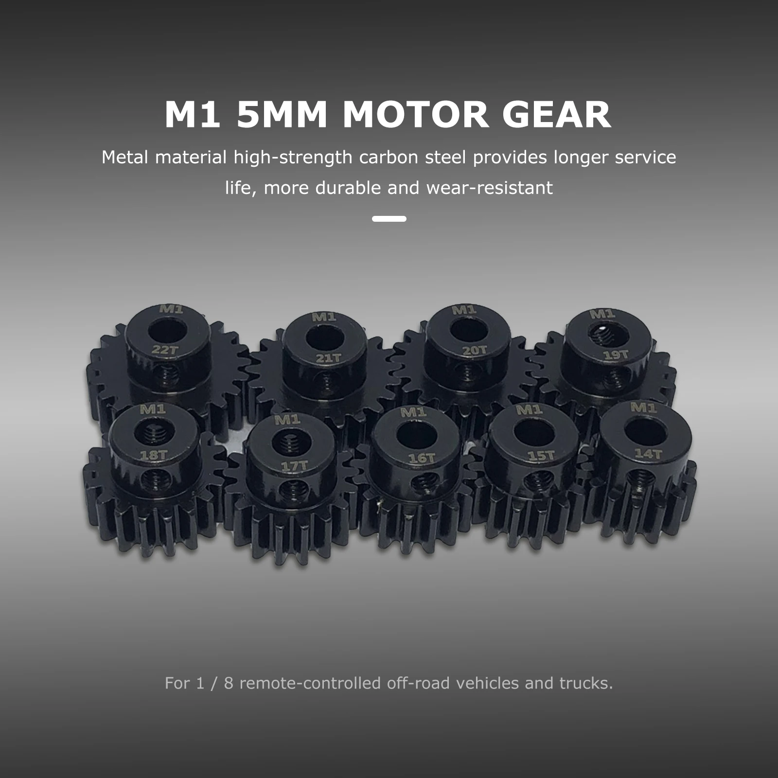 M1 5mm 피니언 모터 11-22t 브러시리스 브러시 모터 기어 탄소강 브러시드 브러시리스 모터 피니언 기어 1/8 RC 버기 트럭용