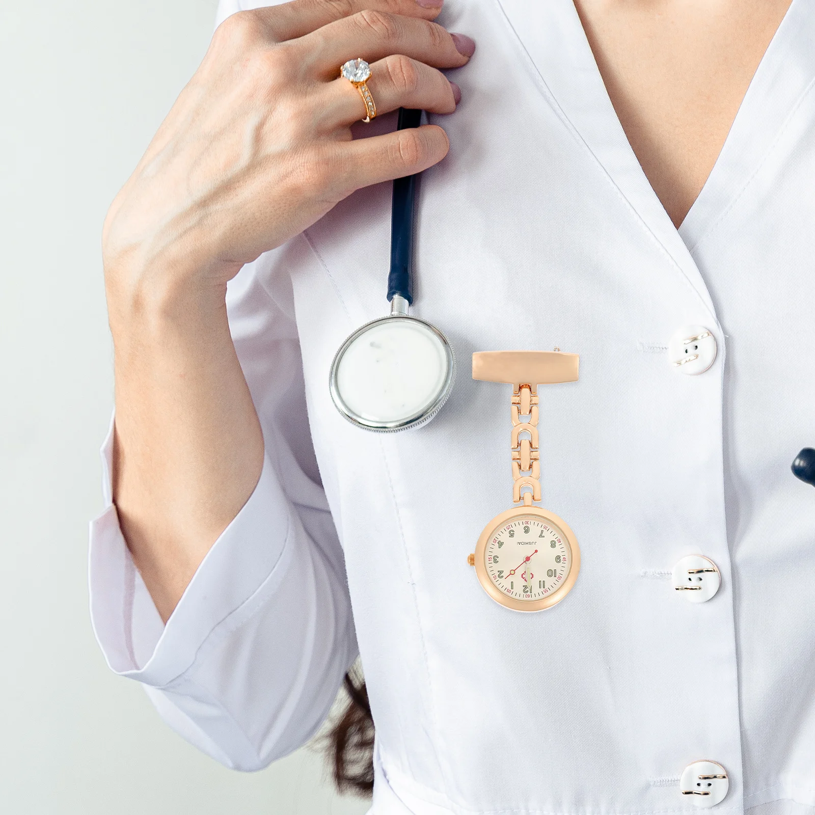 توهج في الظلام جيب خفيفة الوزن ممرضة ووتش بروش ساعة دقيقة للمحترفين الطبية سبيكة مضيئة الصدر #4