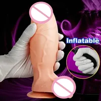 Inflatable Dildo Thickening Big Penis Inflatable Large Cock Anal Dilator Men Prostate Massager Women Vaginal Dilator Masturbator