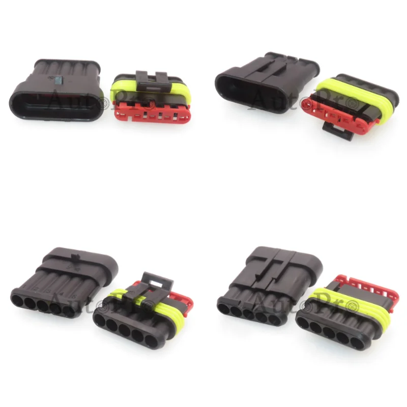 1 Set 5 Hole 282089-1 AC Assembly Plastic Housing Sealed Plug Automobile Wire Socket Car Replacement Connector Parts 282107-1