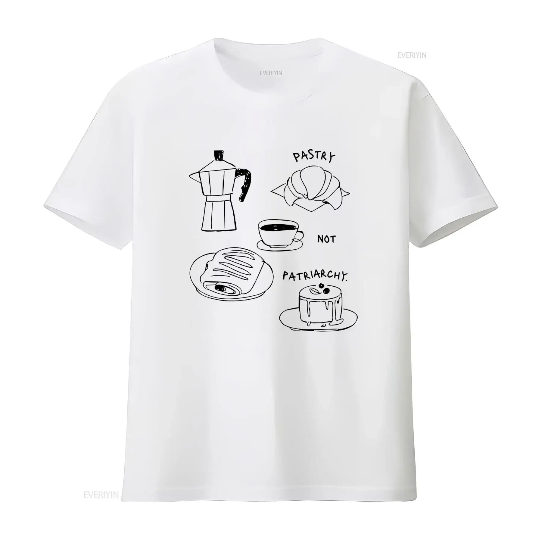 Pastry Not Patriarchy Feminist Oversized T Shirt Minimalist Aesthetic for Pasta Lovers Pain Au Chocolat Enthusiasts vintage