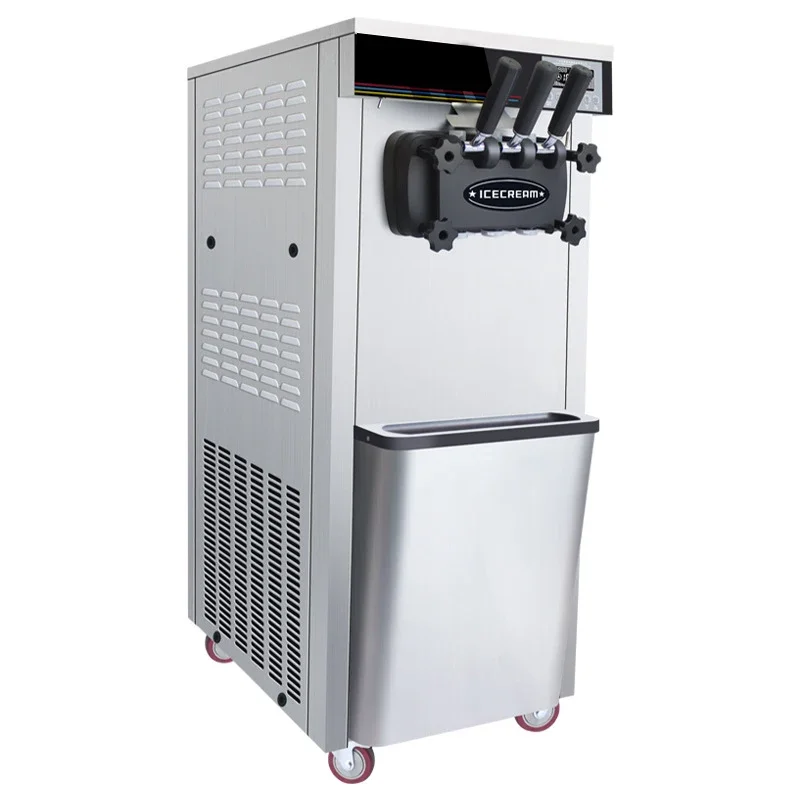 ใหม่ MK-618DB 22L สามสี Soft Ice Cream Machine ไฟฟ้าเชิงพาณิชย์ Ice Cream Machine เดสก์ท็อป Sundae Ice Cream Machine 220V