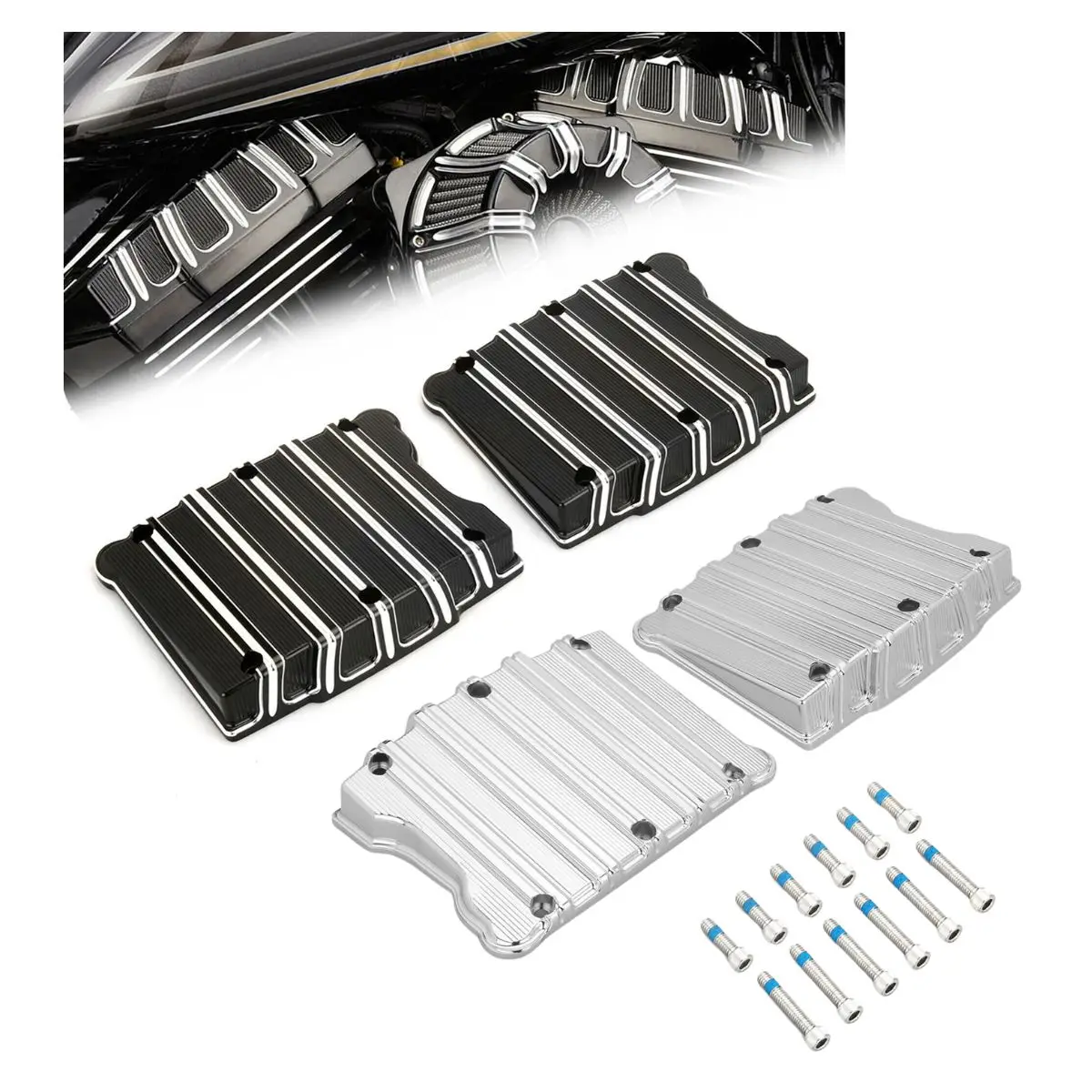 

For Harley Rocker Box Top Cover Chrome Gauge Twin Cam Street Glide FLHX CVO Electra Glide Ultra Limited FLHTK 10-16 Road King