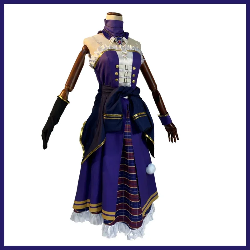 Anime Game Identity Ⅴ Patricia Dorval Enchantress Cosplay Costume Purple Evening Dress Coat Woman Sexy Masked Ball Party Suitx;2