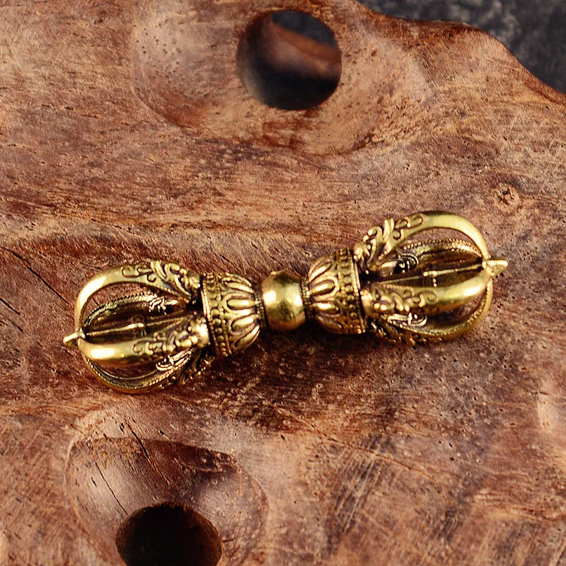 Brass Small Size King Kong Monster Subduing Club Hand Pieces Tibetan Religion Dharma-Vessel Vajra