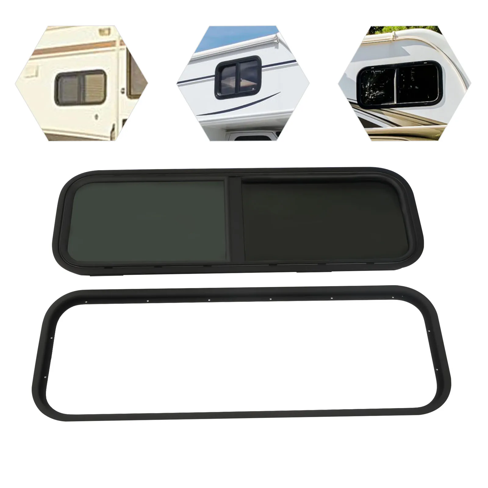 100x4 0cm/90x30cm RV ventana caravana ventana lateral Camper ventilación Push-Pull ventana mosquitera sombra ventana
