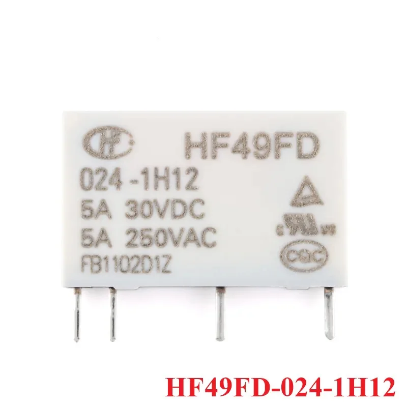 5PCS HF49FD-005-1H12 HF49FD-012-1H12 HF49FD-024-1H12 HF49FD DC 5V 12V 24V 5A 4Pin Relais Feet Distance 7.62mm Power Relays