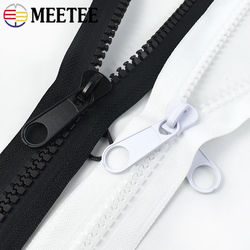 1Pc 60-500cm 10# Resin Zipper Open-end Double Side Slider Zip for Bag Jacket Tent Long Zippers Repair Kit DIY Sewing Accessories