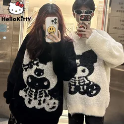 Sanrio Kuromi Trend Sweater Soft Imitation Mink Velvet Pullovers Women Autumn Winter Fashion Tops Aesthetic Sweaters Y2k Clothes