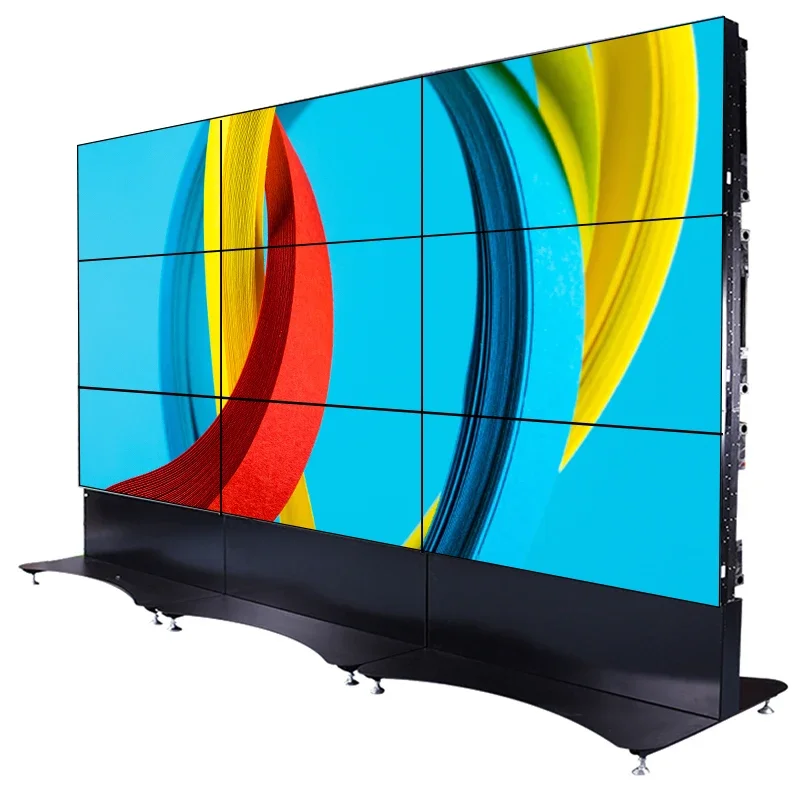 2026 VETO LCD Indoor 43 46 49 55 Inch 4k 2x2 3x3 Splicing Screen Advertising Display 3.5mm Narrow Bezel LCD Video Wall Monitor P