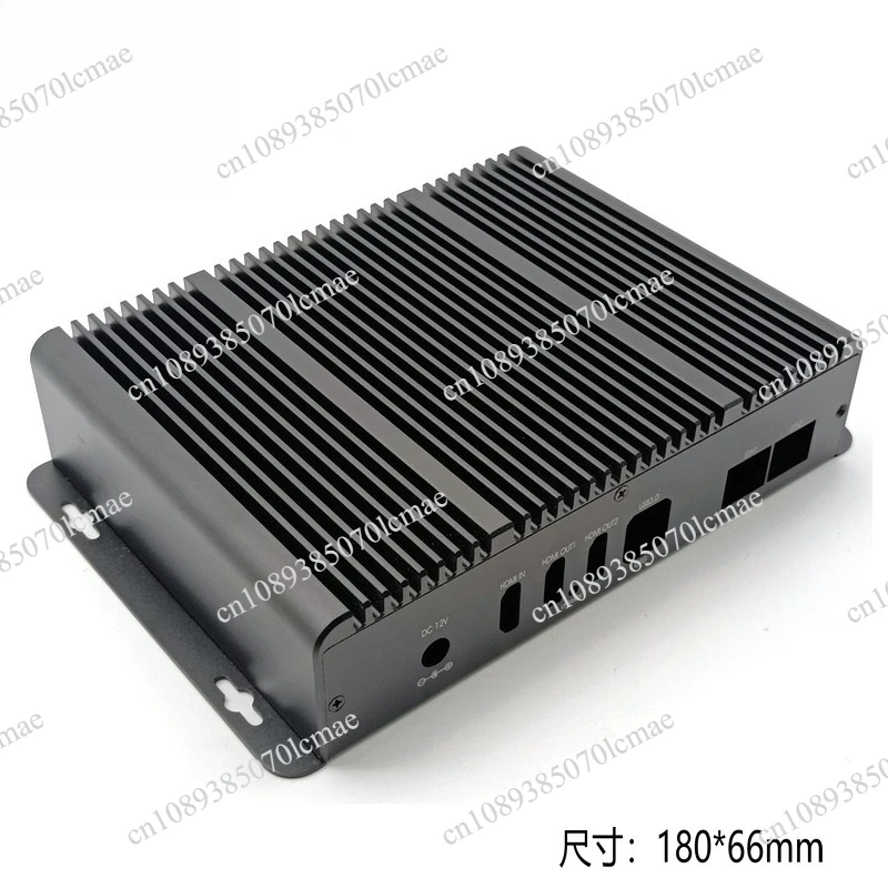 Black full cooling tooth aluminum profile industrial control host , embedded fanless computer PCB main board