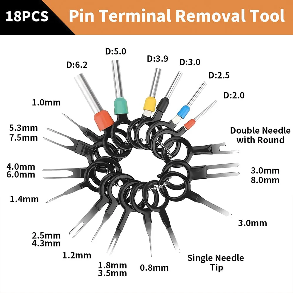 660-teiliges Steckverbinder-Set 1/1,5/1,8/2,2/2,8/3,5/4,8/6,3mm Auto-Elektrokabel-Anschluss mit Demontagewerkzeug, Nicht Isolierte Crimpstecker – Detail 4