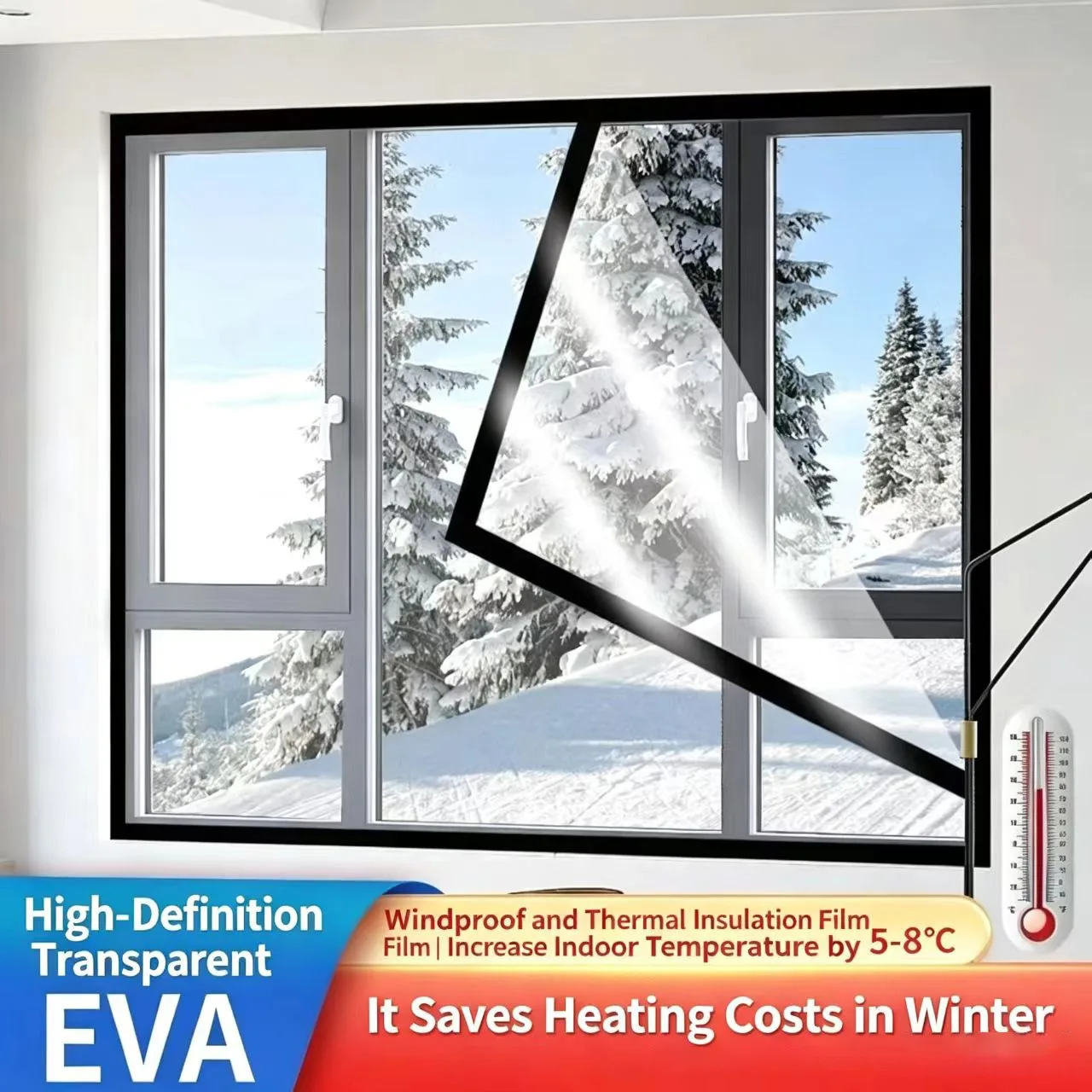 Windproof Curtainstransparent Film Forcoldproof Windowsthick and Sealed Warm Curtains for Winter Insulationplasticinsulationfilm
