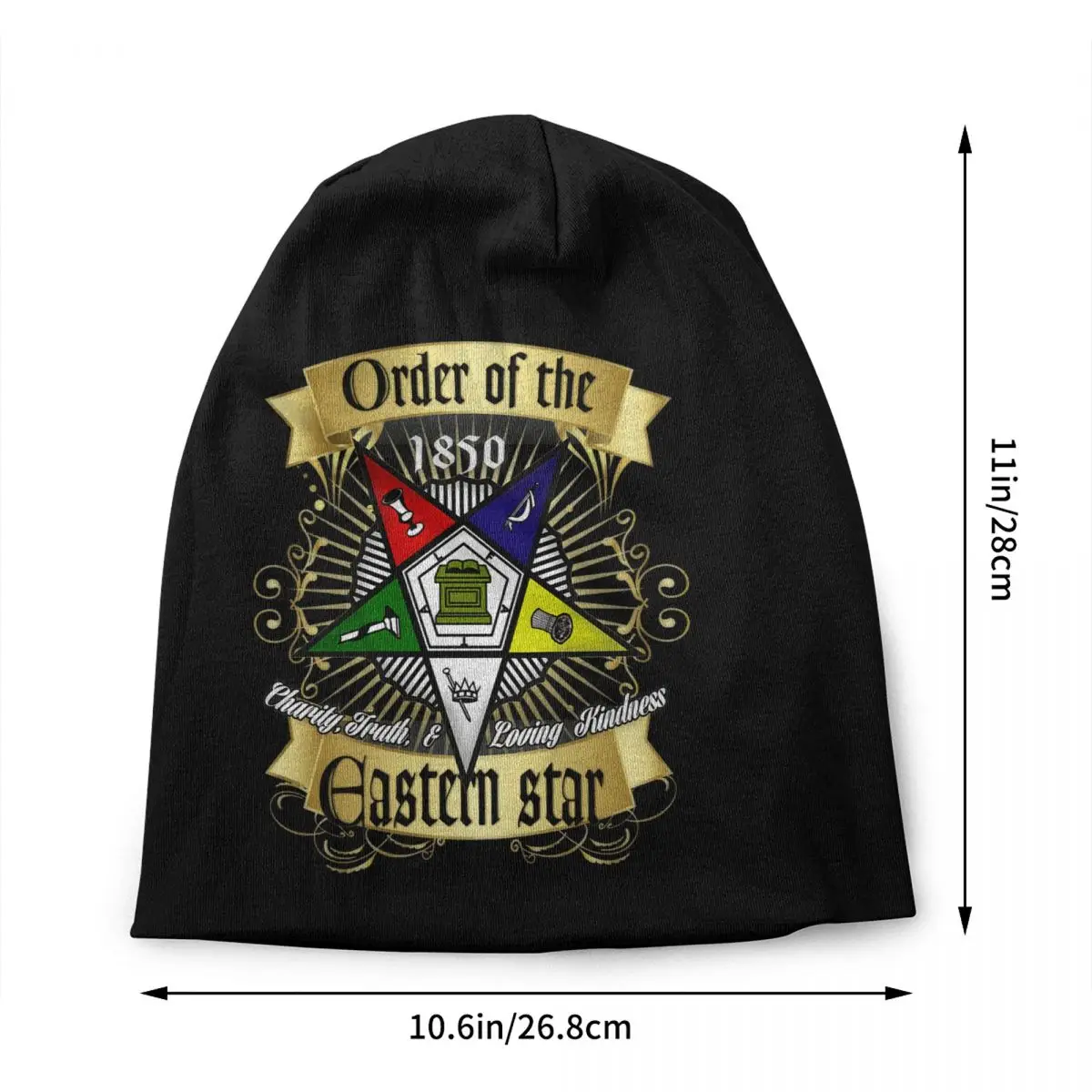 Custom OES Emblem Order Of The Eastern Star Skullies Beanies Caps For Men Women Unisex Winter Warm Knitted Hat Adult Bonnet Hats