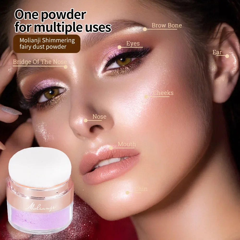 بريق الجنية تسليط الضوء على بات مسحوق العروس الزفاف تسليط الضوء على مسحوق الجسم بريق لخلق ماكياج البريق، للهدايا والحفلات #4