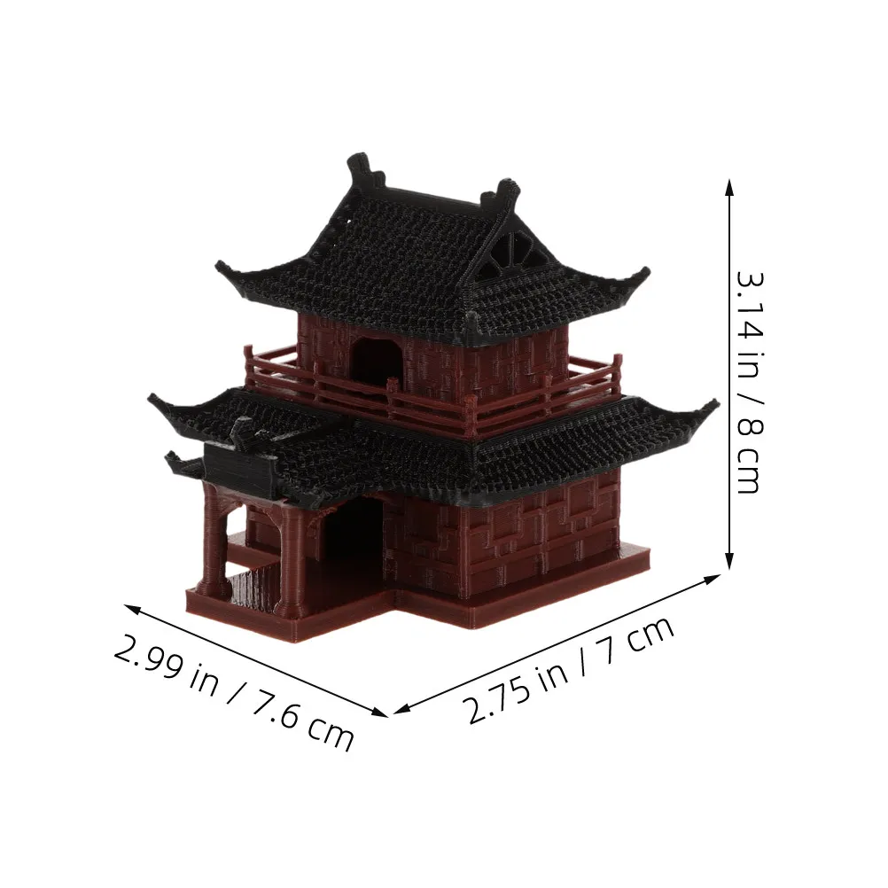 Mini Pagodas Ancient Pavilion Sculpture for Bonsai Aquarium Zen Garden Desktop Decoration Miniature Garden Landscape Asian