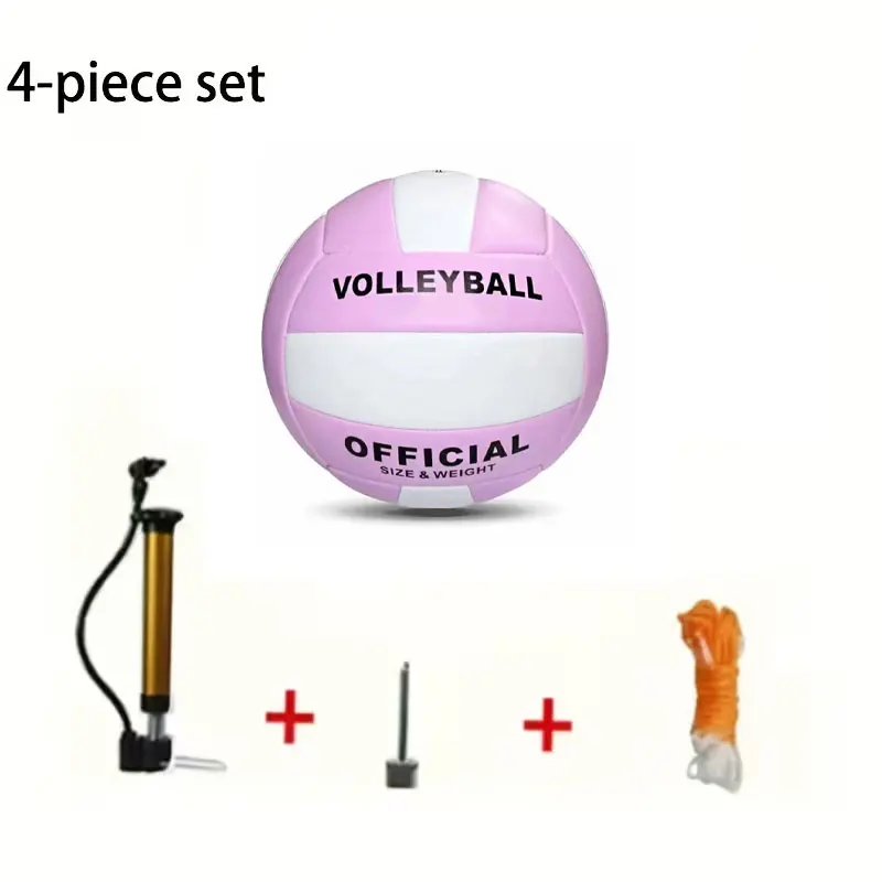 No. 5 Multi-Color Volleyball 4-Piece Set Includes (a Pump + a Needle + a Net Bag) - Indoor/Outdoor/Beach Volleyball - Ideal for Training, Competition, and as a Gift - Purple and White Design - Durable and Easy to Inflate - Perfect Choice for Volleyball Enthusiasts and Teams, Suitable for Christmas, Valentine's Day, Back-To-School Season, Teacher's Day, and as a Gift for Classmates and Friends
