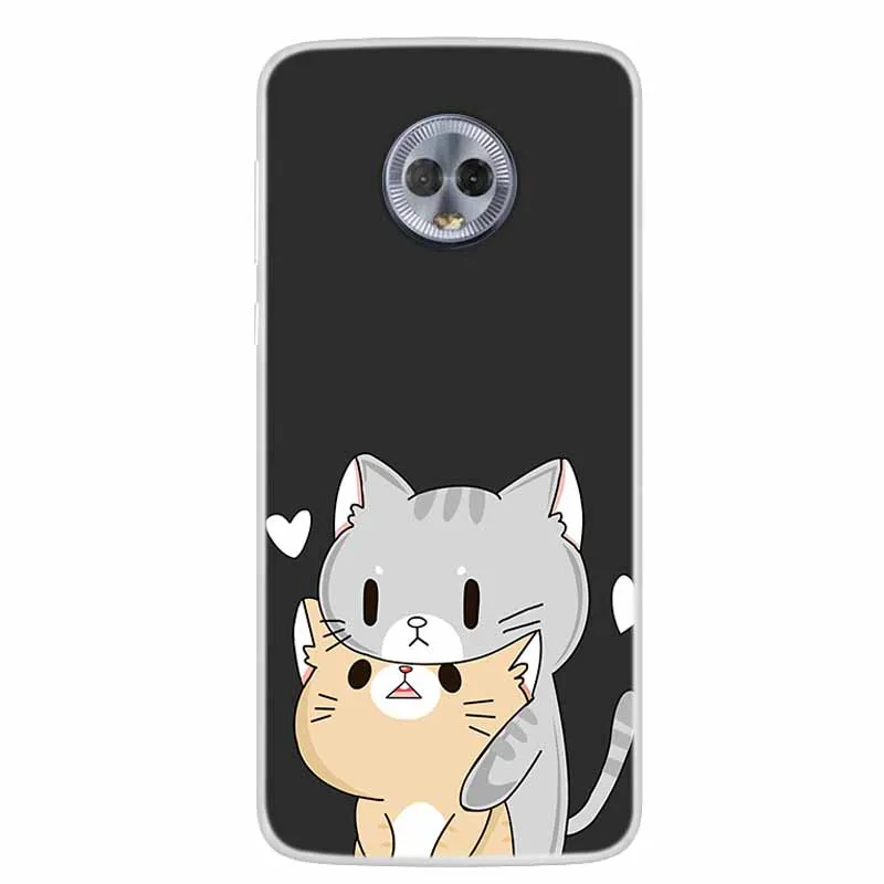 For Moto G6 Plus Case G6 Play Lovely Cat Soft TPU Silicone Transparent Phone Case For Motorola Moto G6 Cover Clear Bumper MotoG6