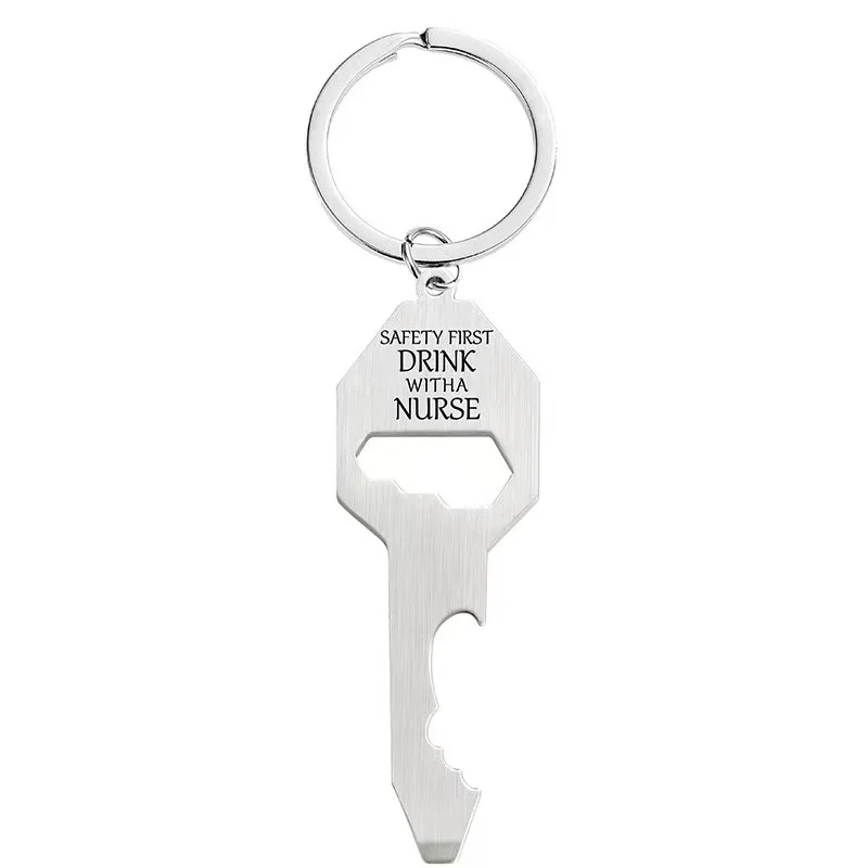 قلادة سلسلة المفاتيح: فتاحة زجاجات متعددة الوظائف، مفك براغي، مفتاح ربط – هدية مثالية لعيد الأب وعيد الميلاد وأعياد الميلاد