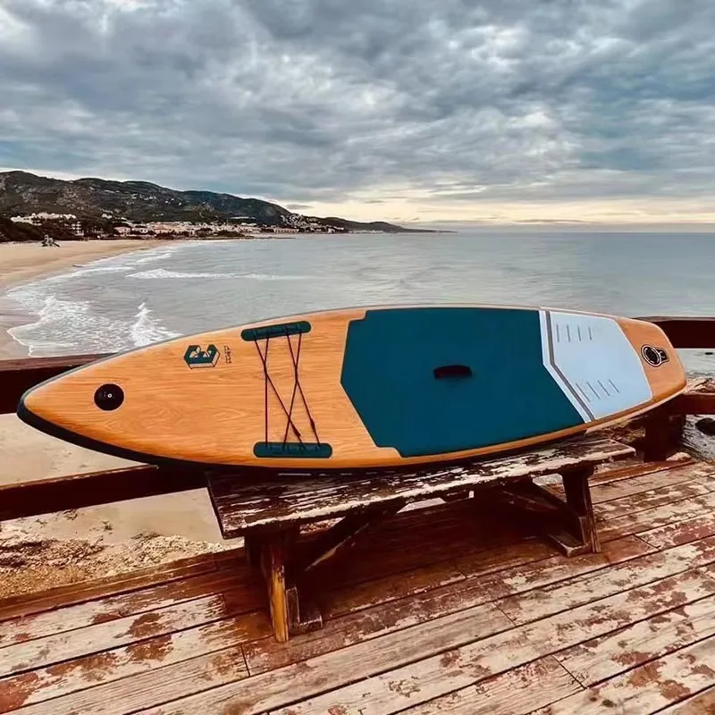 New wood inflatable standing paddle board