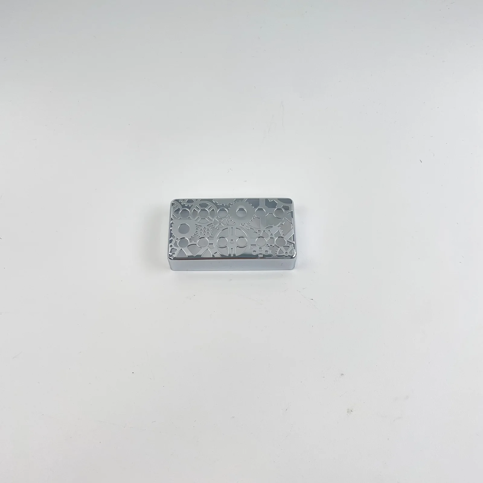 1pc Electric Guitar Bridge Pickup Cover Hollow Gear Pattern 52mm Silver for Closed Pickup Brass Cover