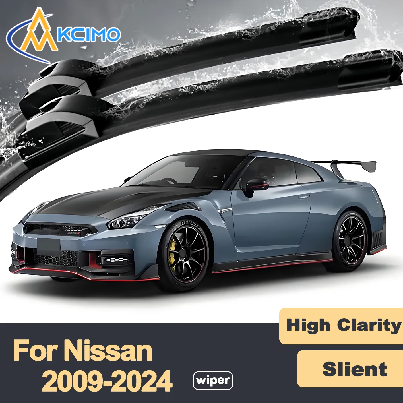 

Premium Rubber Durable Silent Windshield Wiper Blades 2pcs for Nissan GT-R R35 2009-2024 Front Wiper Blades Set