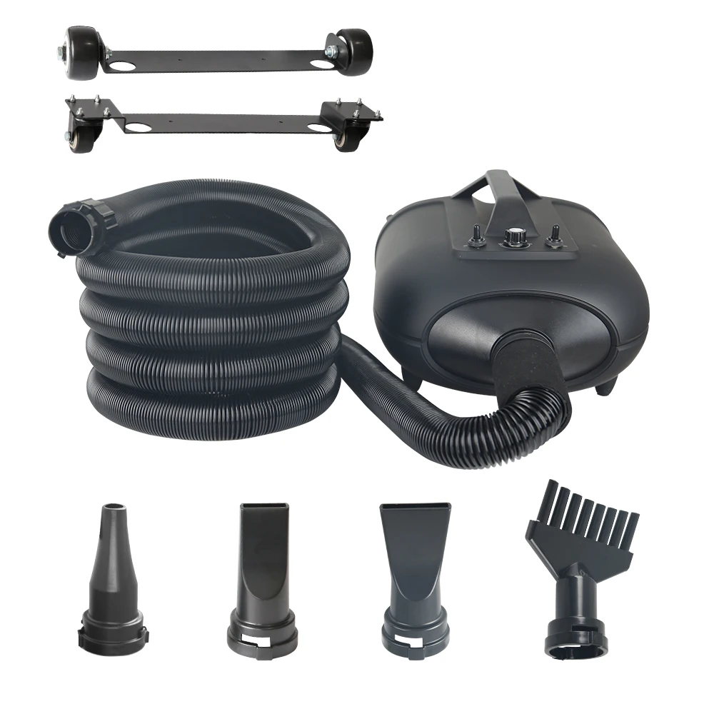 

2800W Dual Motor Car Wash Air Dryer Blower Car Dryer Detail Blower Pet Dog Hair Grooming Dryer Machine with Wheels 12M Hose