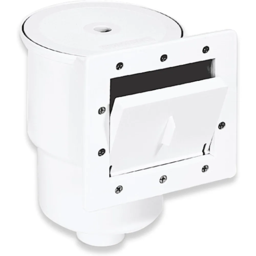 Swimline HYDROTOOLS Standard ABS Thru-Wall Skimmer Kit, White - Includes Return Fitting and Vacuum Plate Maintenance Accessories
