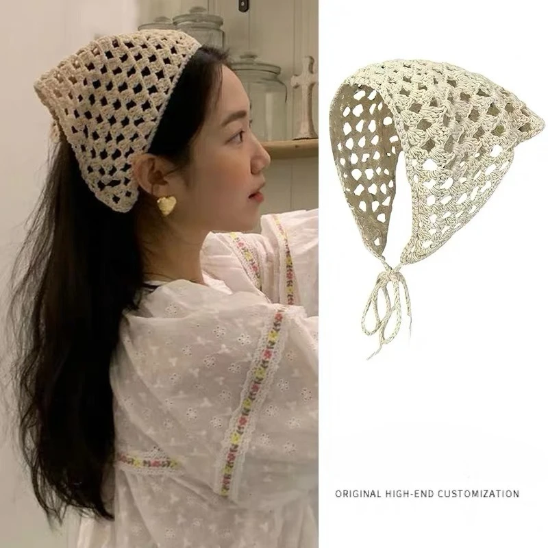 

Треугольный головной платок во французском деревенском стиле, винтажная бандана с цветочным принтом, милые аксессуары для волос, романтическая повязка на голову с галстуком-бабочкой