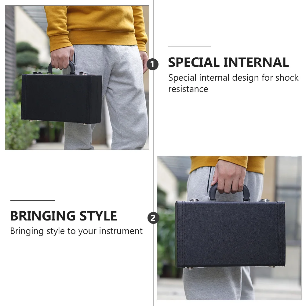 

Clarinet Case Padded Scratch-Resistant Cotton Lining Dust-Proof Bottom Nails Secure Lock Smooth Handle Storage Container