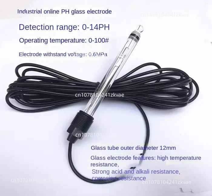 Glass pH electrode, industrial pH meter, electrode pH detection probe, corrosion resistance, acid resistance, alkali resistance