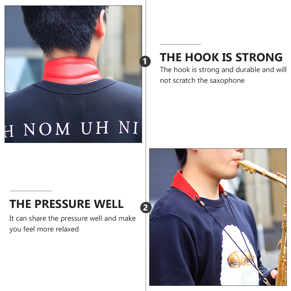 

Saxophone Neck Strap Adjustable Replace Shoulder Tenor Red Instrument Accessories Man