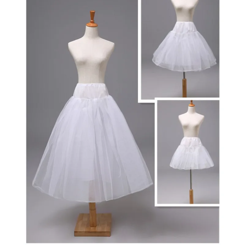 Child Petticoat Underskirt Hoopless for Flower Girl Dress Pageant Dress Short Long 2 Layers Tulle 43cm 60cm 80cm