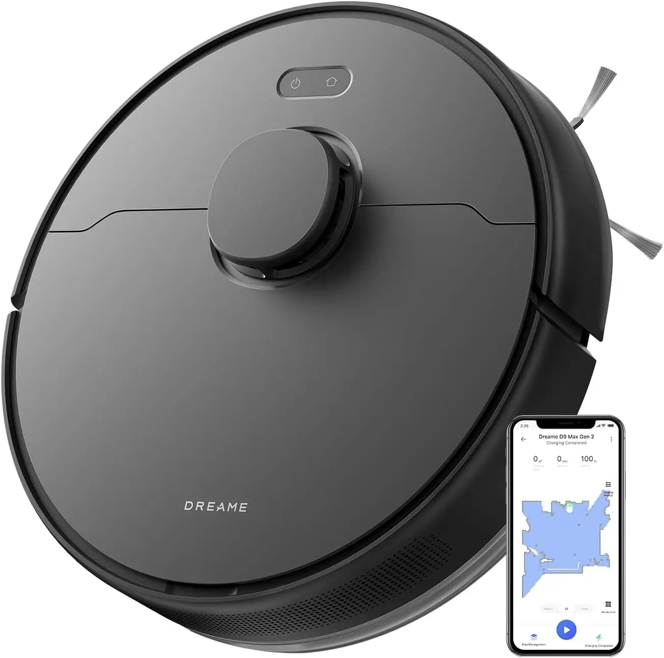 D9 Max Gen 2 Robot Vacuum and Mop Combo with LDS Navigation, 6000Pa Suction, 240min Runtime, WiFi App Voice Control