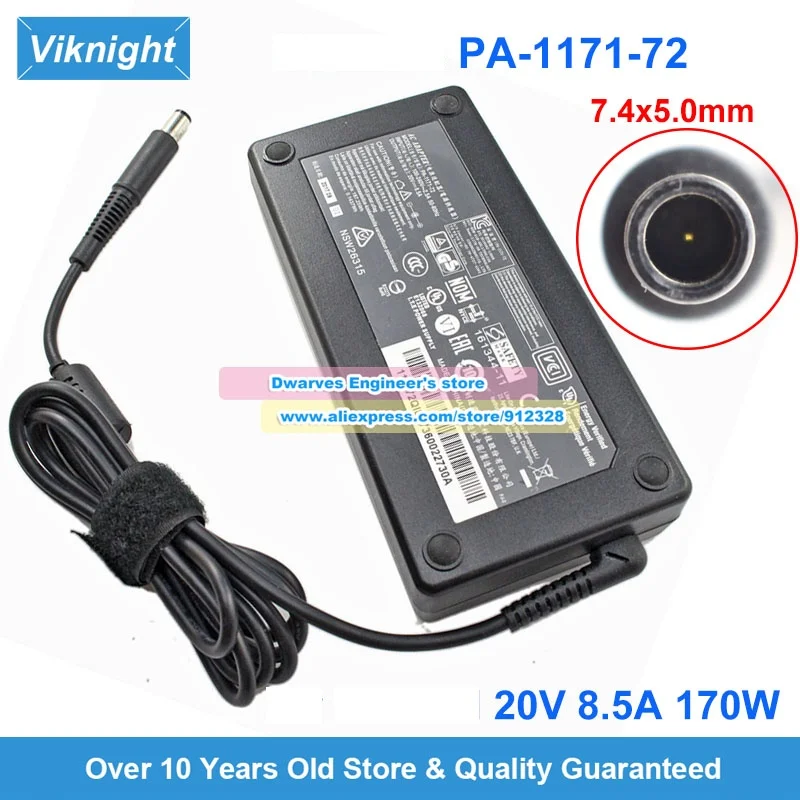 PA-1171-72 AC Adapter 20V 8.5A 170W Laptop Charger for Belkin F4U095 THUNDERBOLT 2/3 EXPRESS Thunderbolt 3 Dock