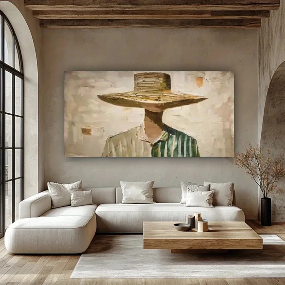 1pc Frameless Canvas Painting Nordic Style Handcrafted Figure Murals Abstract On Canvas Modern Living Room Decor Wall Art Pictur