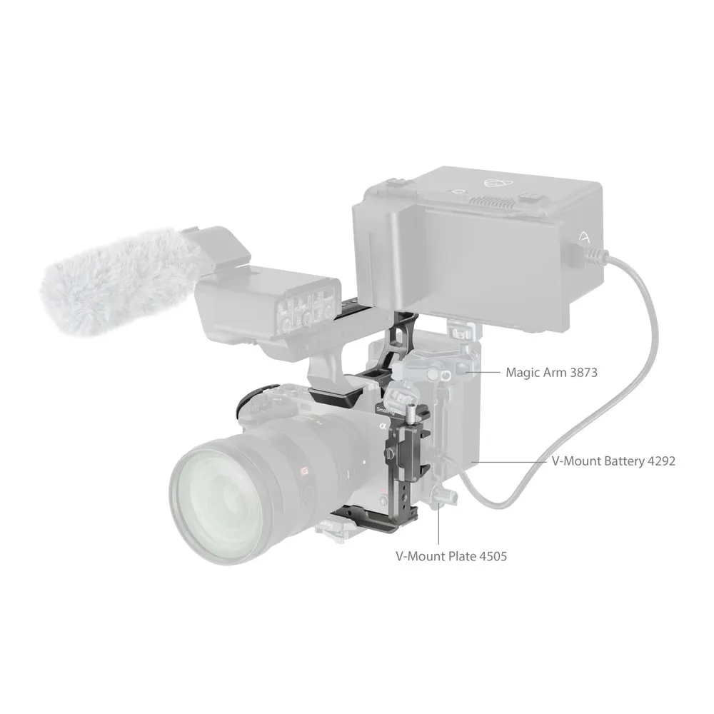 SmallRig 4771 HawkLock Quick Release Advanced Cage Kit for Sony FX3 FX30 with Hand Strap HDMI Clamp NATO Rail Mounting Points