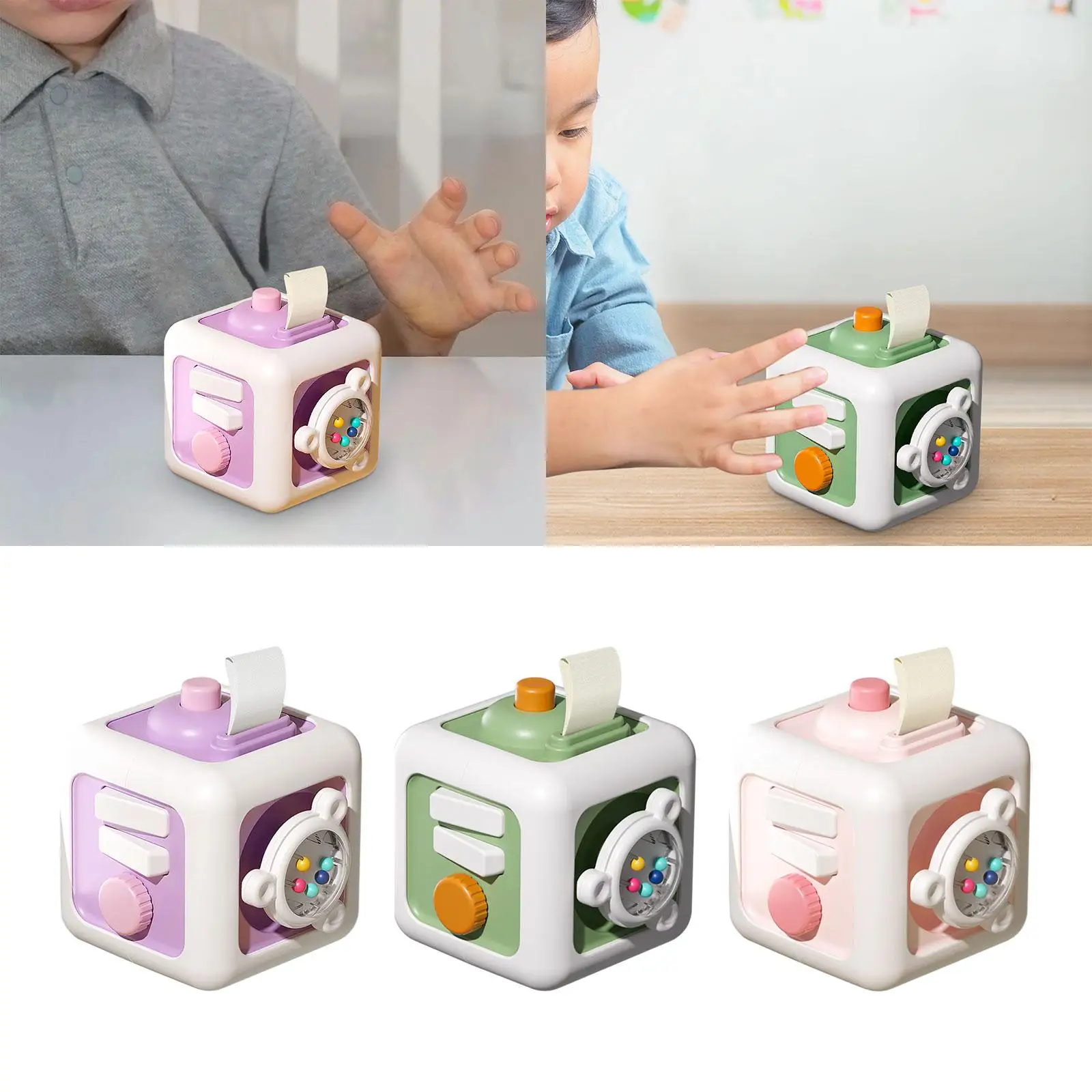 Activity Cube 1+ Year Old Educational Toy Fine Motor Skills Travel Toy Learning Toy Kids Play Center Sensory Toys for Toddler