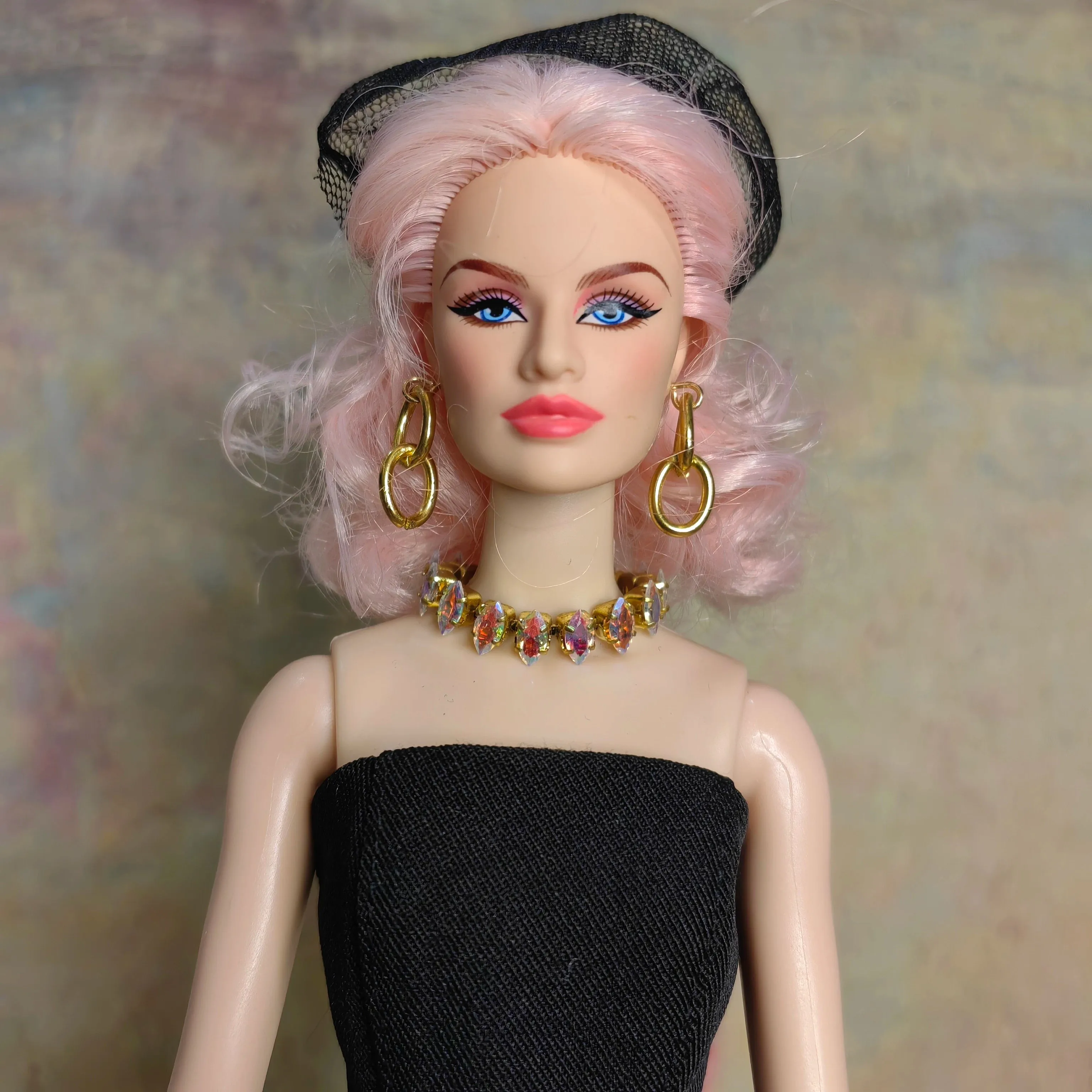 1/6 Doll Jewellery Luxurious Dazzling Waterdrop Diamond Necklace+Hoop Earring+Diamond Bracelet For 30cm Supermodel Doll Dress Up