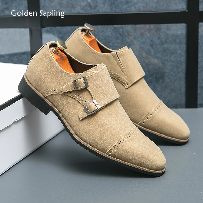 Golden Sapling Wedding Shoes Men Casual Business Flats Leisure Oxfords Men's Formal Shoe Dress Office Loafers Brogue Footwear