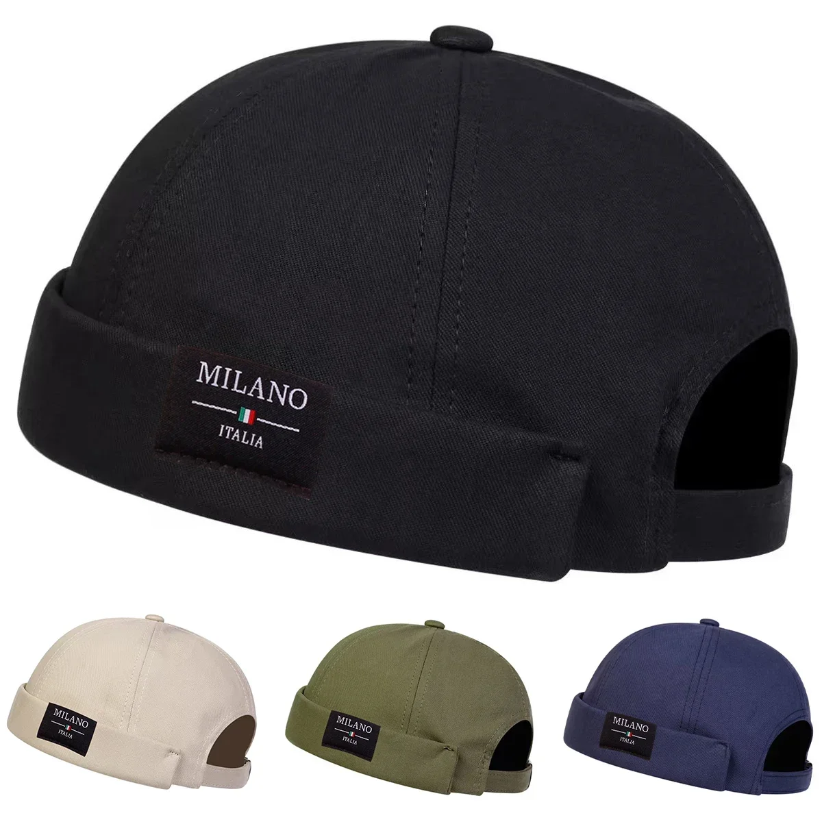 Herren MILANO ITALIA Nählabel Landlord Caps Frühling und Herbst Verstellbare Melonenhüte Literarische Hip-Hop-Mütze Malerkappe