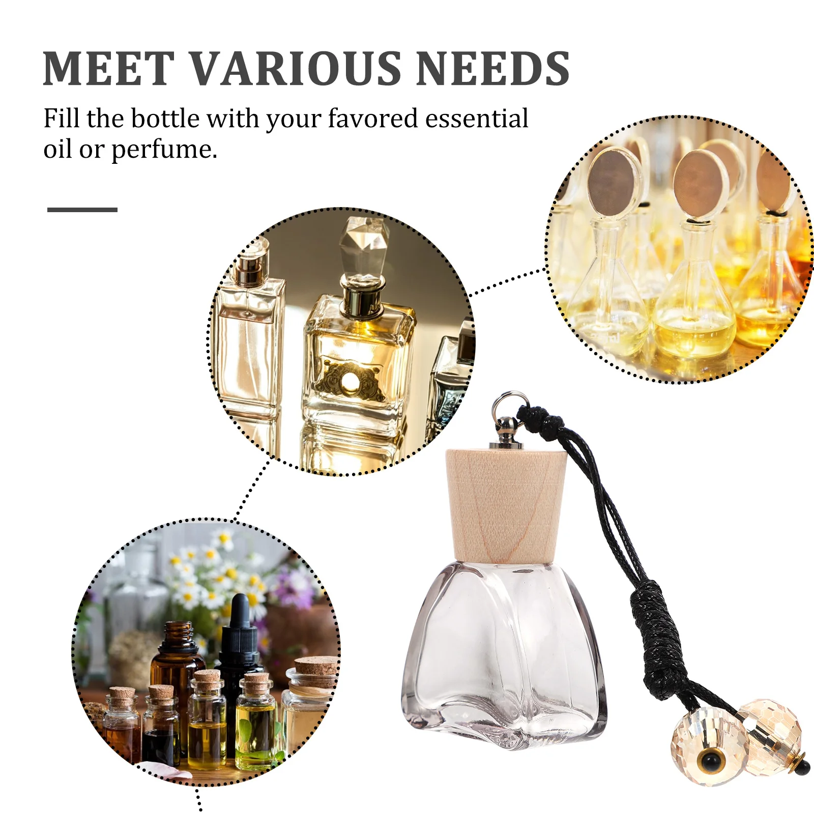 

Car Perfume Bottle Pendant Auto Hanging Decor Essential Oil Bottle Car Interior Pendant Attractive Colorful Glass