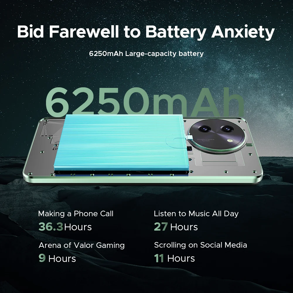 الإصدار العالمي DOOGEE Note59 Pro 5G الذكي 32 جيجابايت (8 + 24) 256 جيجابايت 6.75 بوصة HD + 120 هرتز UNISOC T8200 ثماني النواة 6250 مللي أمبير بطارية Android15 #5