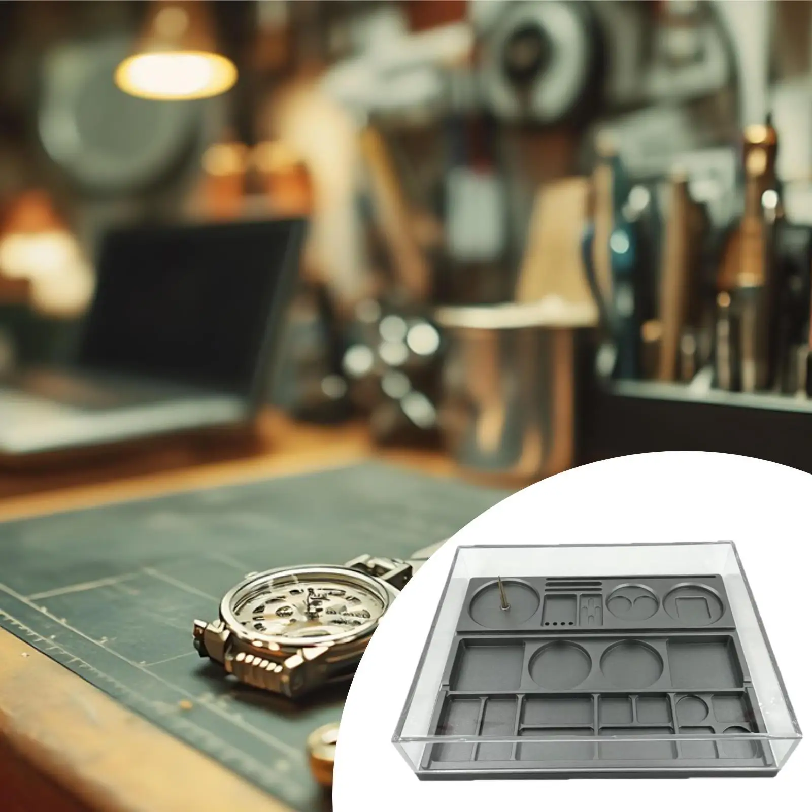 Watch Parts Storage Box, Practical, Durability Easy to Use Professional Premium Household Watch Parts Organizer Repair Tool Tray