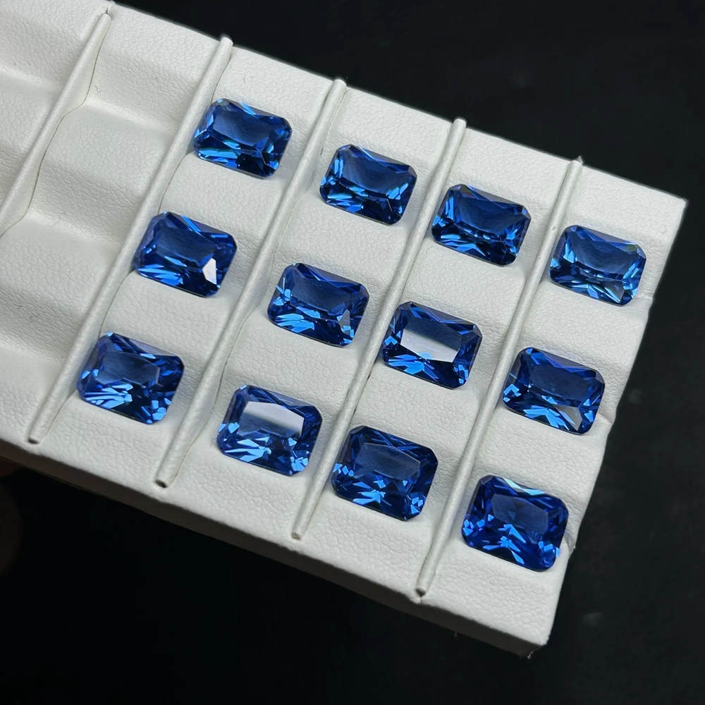 7x9mm-10x14mm Octagon Blue Spinel Emerald Cut London Blue 119# Lab Grown Gemstones