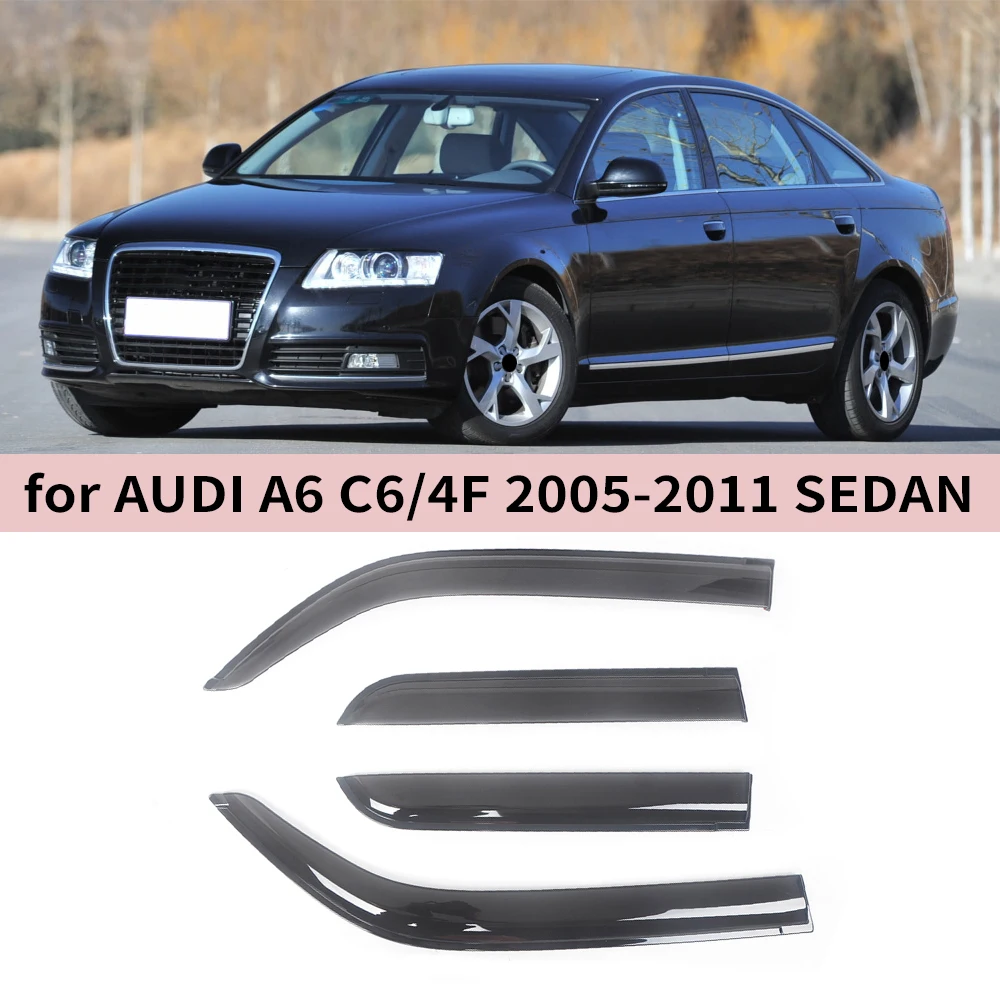 

Оконный козырек для Audi A6 C6 Sedan 2005 2006 2007 2008 2009 2010 2011, ветрозащитный дефлектор, защита от дождя, дверной козырек, вентиляционные шторы, вентилятор